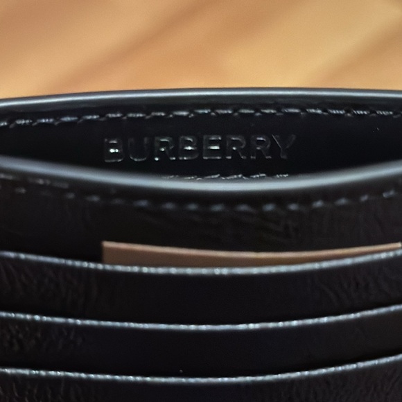 NWT Burberry Black Leather Money Clip Cardholder - Picture 5 of 6